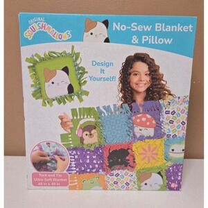 Original Squishmallows No Sew Blanket Pillow Craft Kit Kids 6+ Gift Idea